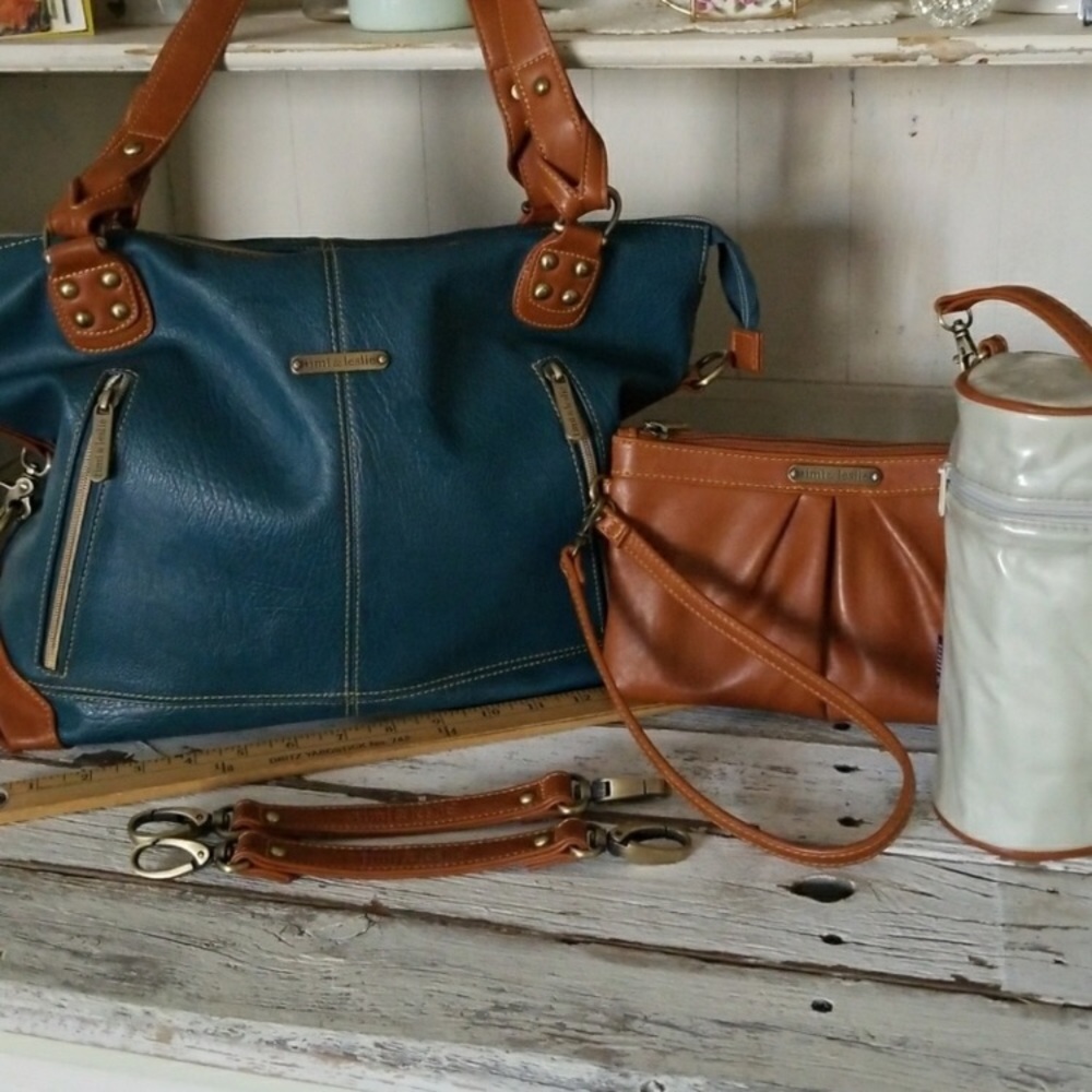 Timi & Leslie teal diaper bag